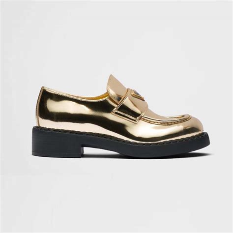 prada loafers with gold logo|clearance Prada loafers.